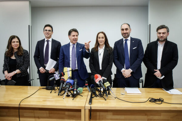 Conferenza stampa di Giuseppe Conte al termine della riunione dei Comitati del M5S