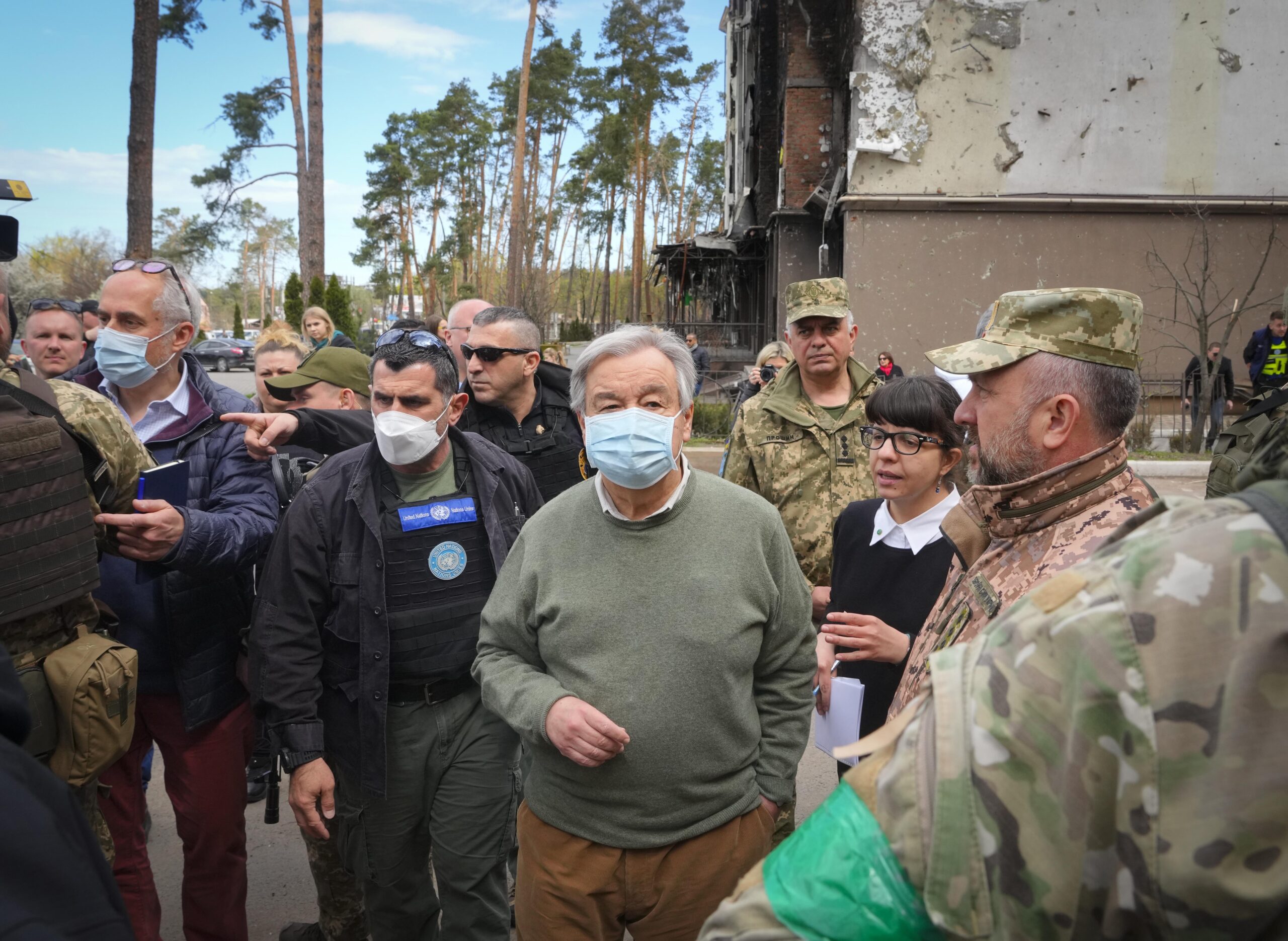 Ucraina, il segretario dell’Onu Guterres a Borodyanka