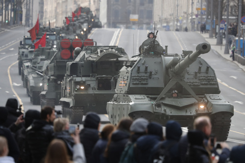 A Mosca le prove per la grande parata militare del 9 maggio, Giorno della Vittoria