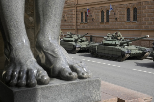 A Mosca le prove per la grande parata militare del 9 maggio, Giorno della Vittoria