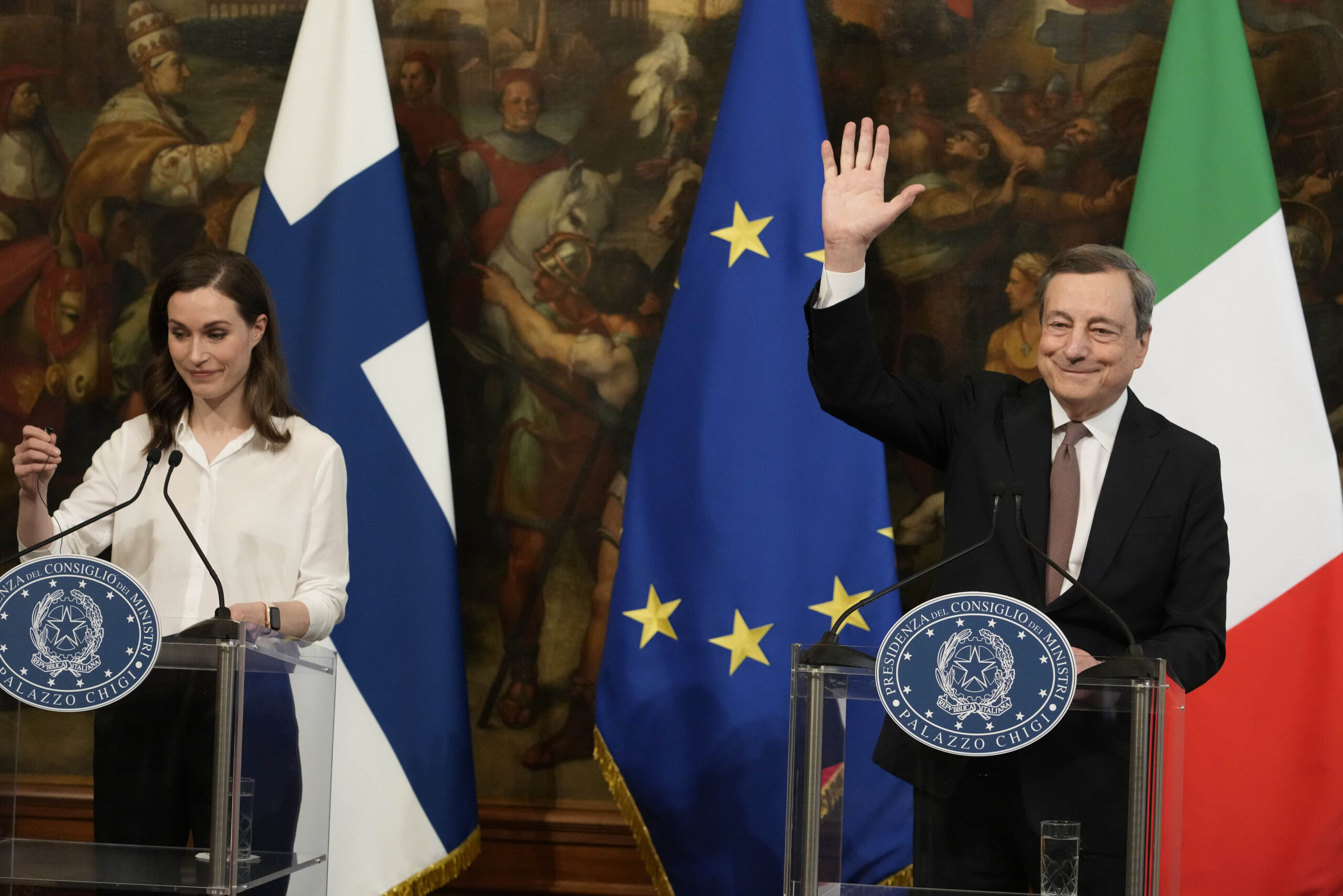 La premier finlandese Marin incontra Draghi a Palazzo Chigi – FOTOGALLERY