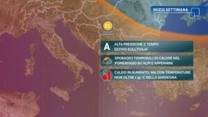 Giorni molto caldi, in molte regioni saranno superati i 30 gradi, i picchi più elevati in Sardegna