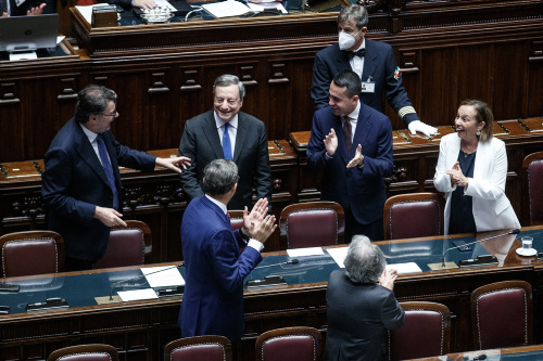 TIl presidente del Consiglio Mario Draghi si e’ dimesso, il giorno del commiato alla Camera e il passaggio al Colle – FOTOGALLERY