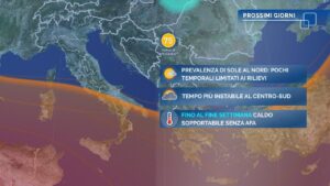 Meteo, instabile al centro-sud dove saranno possibili temporali localmente intensi