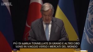 Il segretario dell’Onu sulla nave con il grano partita da Odessa: “Emozionante vederla in prima persona”